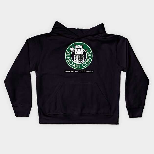 Scifi Alien Villain Coffee Logo Gift For Coffee Lovers Kids Hoodie by BoggsNicolas